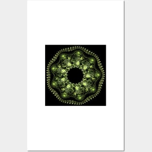 beyond simple fractals minute spirals in yellow gold Posters and Art